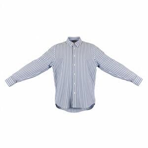 FRAME Denim XL Shirt Evening Blue Striped Luxe Cotton LS Button Down Tailored 👔